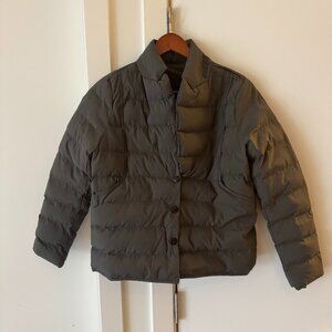 cropped khaki / green puffer size XS